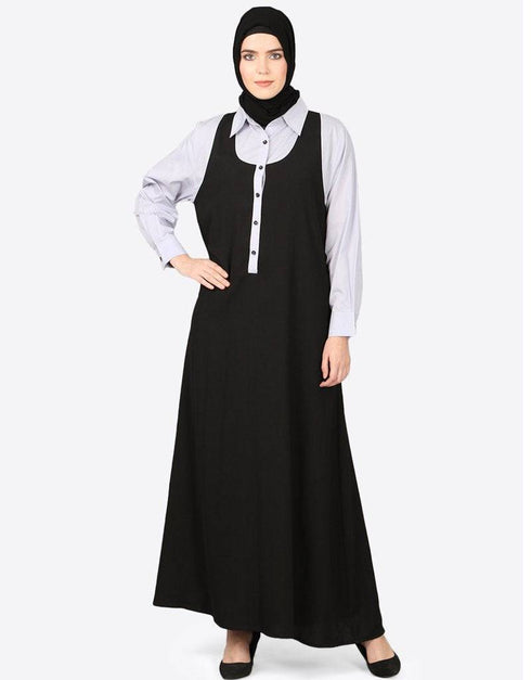 Chic Executive two color Abaya Black