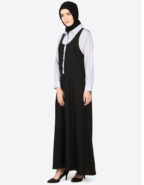 Chic Executive two color Abaya Black