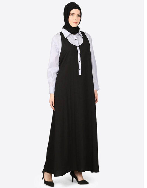 Chic Executive two color Abaya Black