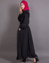 Trendy frilled trendy bohemian abaya Black