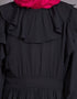 Trendy frilled trendy bohemian abaya Black