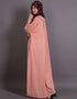 Women Scallop yoke bohemian casual Abaya Peach