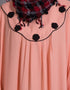 Women Scallop yoke bohemian casual Abaya Peach