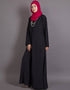 Chic Asymmetrical pleated Casual Abaya Black