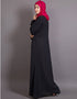 Chic Asymmetrical pleated Casual Abaya Black