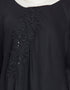 Trendy Embroidered Patch Umbrella Black Abaya Black