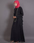 Modern Gathers panels at back Bohemian Abaya Black