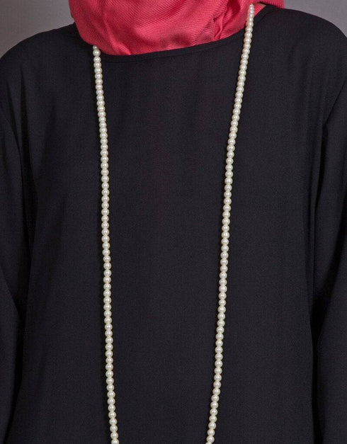 Modern Gathers panels at back Bohemian Abaya Black