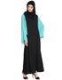 Dubai Contrast Sleeve Casual Abaya Black