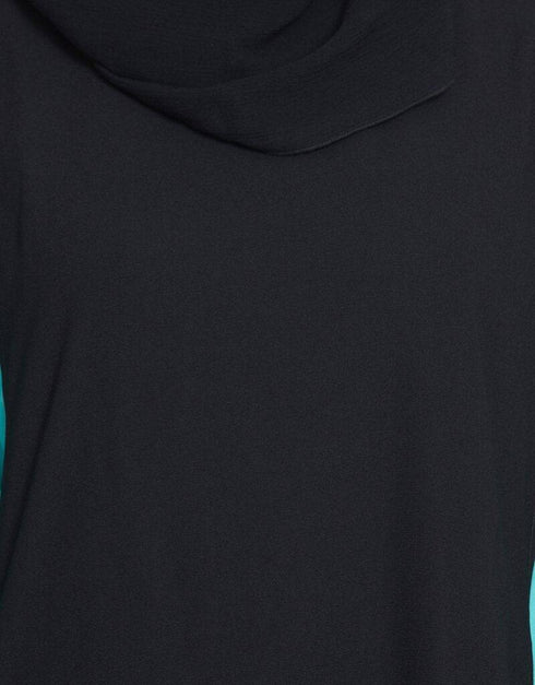 Dubai Contrast Sleeve Casual Abaya Black