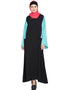 Dubai Contrast Sleeve Casual Abaya Black