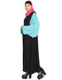 Dubai Contrast Sleeve Casual Abaya Black