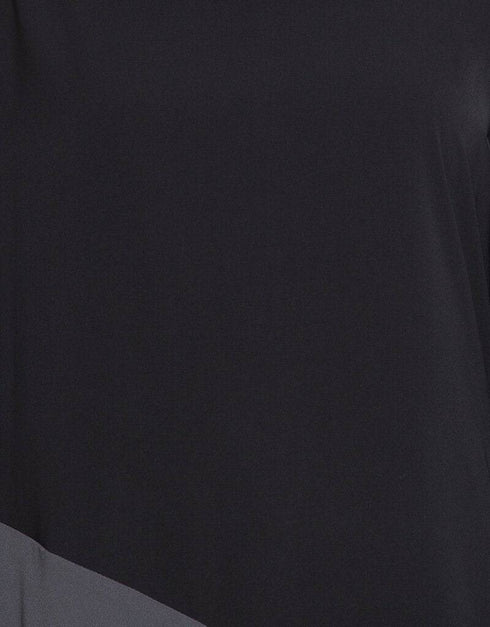 Modest Tricolor Asymmetrical panels Abaya Black