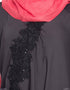 Islamic Embroidered Patch Umbrella Grey Abaya  Grey