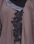 Women Embroidered Patch Umbrella Coffee Brown Abaya  Brown