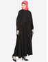 Modern Separate Cape Beaded Abaya Black