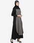 Muslim extra Layer at front Casual Abaya Grey