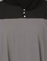 Muslim extra Layer at front Casual Abaya Grey