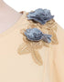 Islamic front long frill flowers party Abaya Beige
