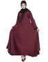 Arabic embroidered patch Umbrella Abaya Maroon