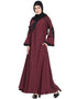 Arabic embroidered patch Umbrella Abaya Maroon
