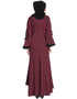 Arabic embroidered patch Umbrella Abaya Maroon
