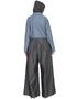 Chic Denim Pant chambray shirt front open pant Abaya Blue