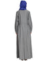 Modern Pin tuck and Bow Front open Denim Grey Jilbab Grey