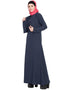 Modest extra jacket front open Casual abaya Blue