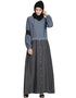 Muslimah Denim Skirt Chambray top lace casual Abaya Blue