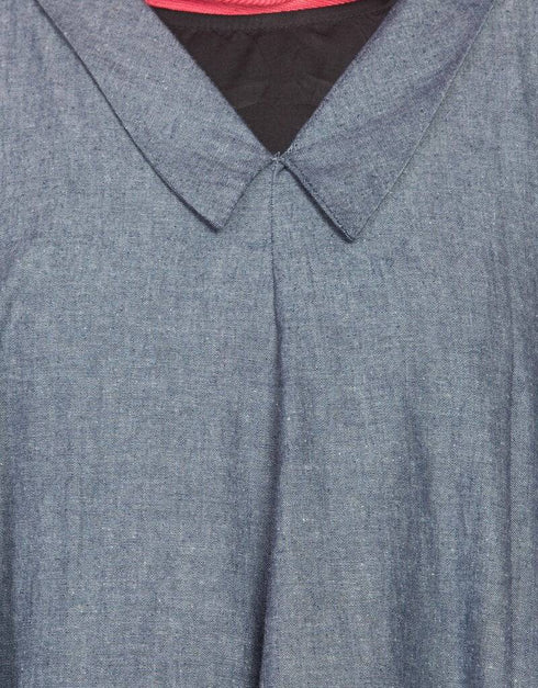 Chic two piece frilled pocket Abaya Blue