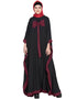 Modest Kaftan style bow abaya Black