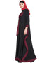 Modest Kaftan style bow abaya Black