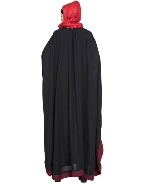 Modest Kaftan style bow abaya Black
