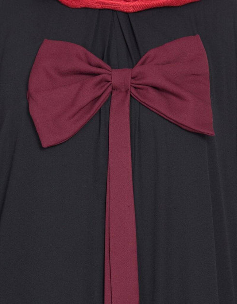 Modest Kaftan style bow abaya Black
