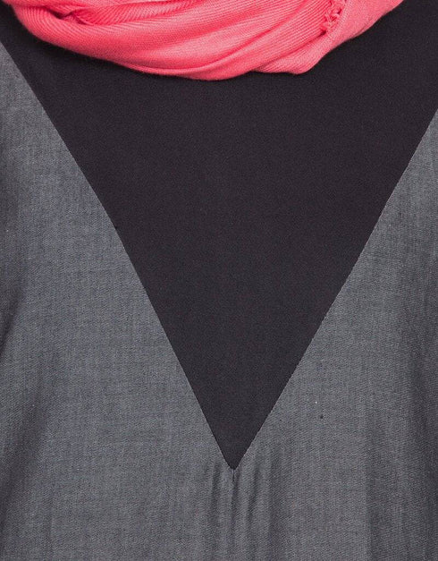 Islamic Denim and Jersey Jumpsuit Abaya Black