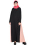 Women Contrast side panels A line Abaya Pink