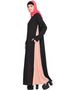 Women Contrast side panels A line Abaya Pink