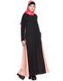 Women Contrast side panels A line Abaya Pink