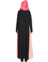 Women Contrast side panels A line Abaya Pink