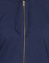 Chic front open patch pocket hood travel Abaya Blue