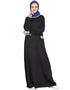Modern Slant cut at waist Black Grey Travel Abaya Black