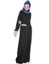 Modern Slant cut at waist Black Grey Travel Abaya Black