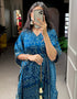 blue pure gaji silk trendy designer party wear kaftan style dress bandhej digital print with gotta patti lace border also comes with tassels details for dress pr-prt19209 Additional Angles