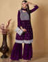stylish purple georgette designer party wear readymade salwar suit with purple georgette pr-prt19219 Front View
