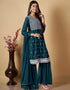 chic rama georgette designer party wear readymade salwar suit with rama georgette pr-prt19220 Front View