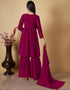 trendy rani pink georgette designer party wear readymade salwar suit with rani pink georgette pr-prt19221 Close-up View