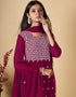 trendy rani pink georgette designer party wear readymade salwar suit with rani pink georgette pr-prt19221 Front View