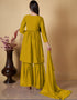 elegant yellow georgette designer party wear readymade salwar suit with yellow georgette pr-prt19222 Back View