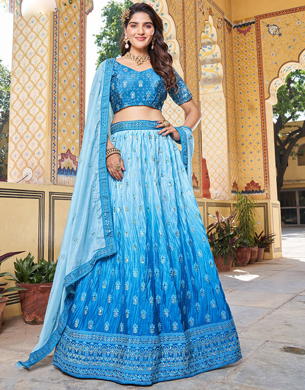 sleek sky chinon designer party wear readymade salwar suit with sky chinon pr-prt19232 Front View